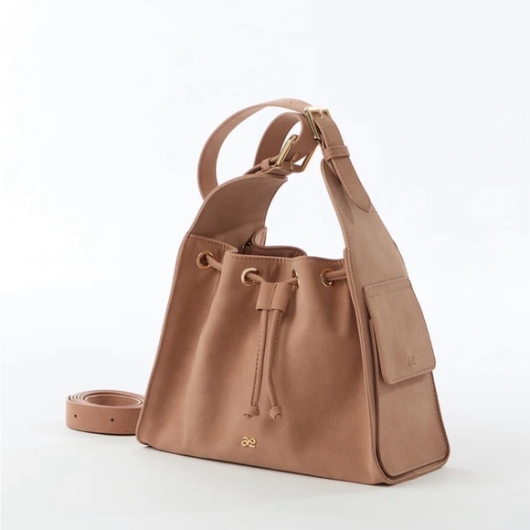 House Of Littlebunny Handbags - Chic Yumi Tan Bond Suede Shoulder Bag